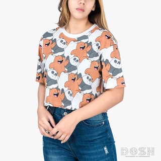 DOSH WOMENS CROPPED TOPS WE BARE BEARS เสื้อยืดทรงครอปสั้น ผู้หญิง DBBWT1022-OW