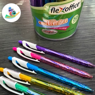 Flexoffice ปากกาลูกลื่นชนิดกด 0.7mm กระป๋องละ50ด้าม