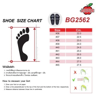 Red Apple BG2562 BG2561 ไฟลอนรองเท้าแตะสวมผู้หญิง ชาย 2สาย 1สาย 36-45 Phylon Sandals 2562 2561