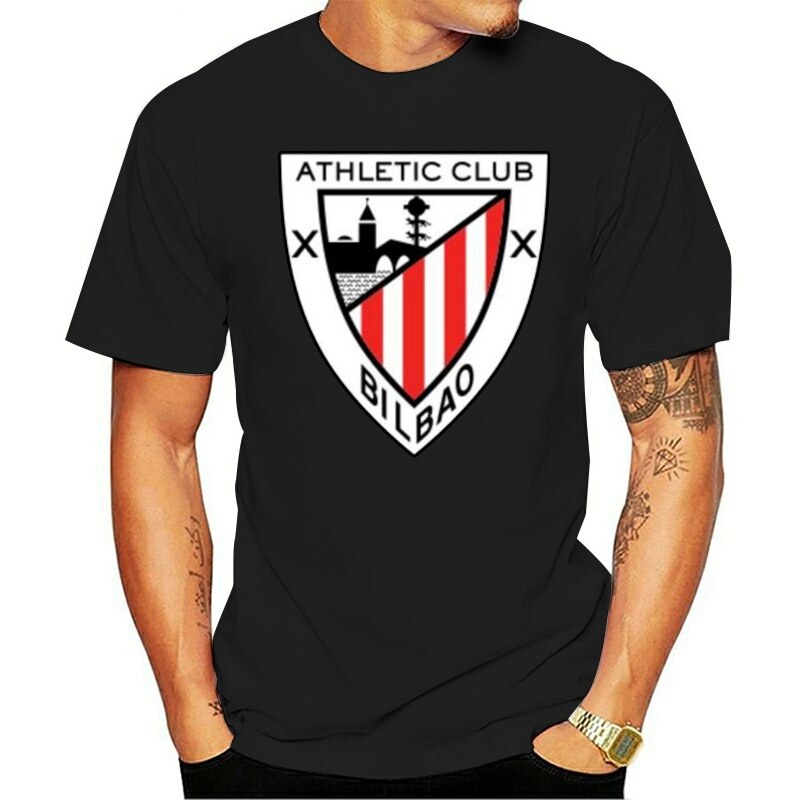 Athletic Club Bilbao Los Leones Spain Liga Football เสื้อยืดสีดําใหม่เอี่ยม