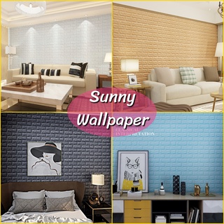 วอลเปเปอร์ติดผนัง Wallpaper 3D  PVC กันน้ำ สติ๊กเกอร์ลายอิฐ มีกาวในตัว กว้าง 70 ซม .X ยาว 70 ซม.X หนา 5 มิลลิเมตร