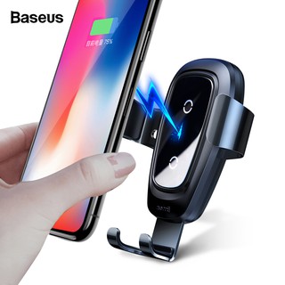 Baseus ที่ยึดมือถือในรถ Car Holder Support แท่นชาร์จไร้สาย Wireless Fast charger Metal car Qi for iPhone12 Pro Xiaomi