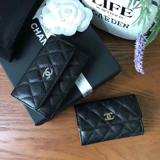 Chanel wallet กระเป๋าสตางค์ ใส่บัตร ใบสั้น หนังแท้