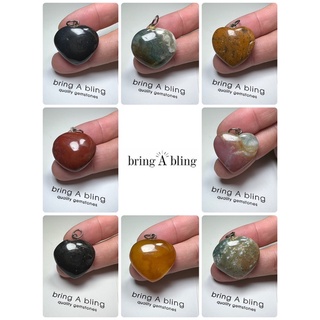 จี้หิน อาเกต (agate) หินอาเกตแท้ ธรรมชาติ ไม่ใช่หินอัด ขนาดประมาณ 25x28x10มม