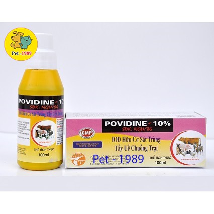 Povidine 10% ขวดทําความสะอาด Antiseptic Farm 100 มล. Pet-1989