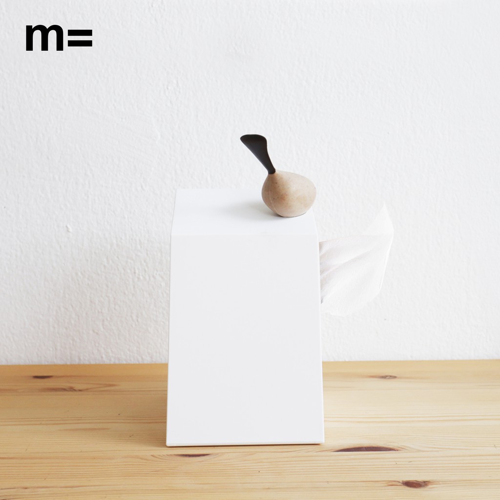 minimal sculpt 🏠 กล่องทิชชู่ ทรงบ้านนก สีขาว มินิมอล มีนกไม้เกาะ มินิมอล กล่องใส่ทิชชู่ Tissue Holder Tissue Box - รูปที่ 3