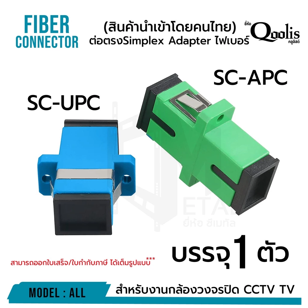 ต่อตรง SC-SC Simplex Adapter สำหรับต่อสายไฟเบอร์ออฟฟติกเอาสาย 2 ด้านมาเสียบเข้าไปยัง adapter (บรรจุ 1 ตัว)