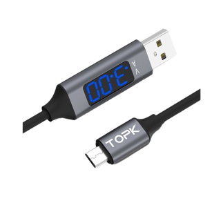 TOPK AC32 สายชาร์จ Lightning Micro USB Type C แบบชาร์จไว มีหน้าจอแสดงแรงดันและกระแสไฟ