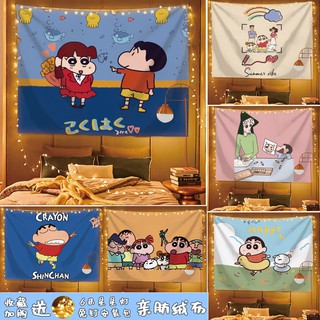 Crayon Shin-chan ตกแต่งห้องแขวนผ้าตกแต่งข้างเตียงเด็กพรมภาพพื้นหลังพรมแขวนภาพวาด(+แสงดาว)