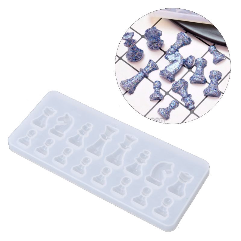 YH FLGO International หมากรุกรูปร่างแม่พิมพ์ซิลิโคน DIY Clay Epoxy เรซิ่นแม่พิมพ์จี้แม่พิมพ์