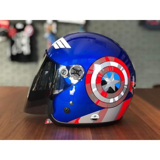 [KITT142 ลดสูงสุด80]หมวกกัน​น็อค​ผู้​ใหญ่​ ลายกัปตันอเมริกา Captain​America