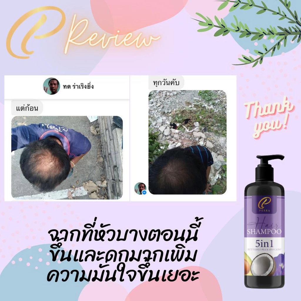 (P) Perra hair แชมพู เร่งผมยาว ผมร่วง ปลูกผม อโวคาโด อัญชัน เข้มข้น ผมสลวยเงางาม thumbnail 6