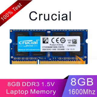 Crucial ครูเชียล 8GB 2Rx8 PC3-12800S DDR3-1600Mhz SODIMM Laptop Memory RAM 1.5V 204Pin แรม โน็ตบุ๊ค