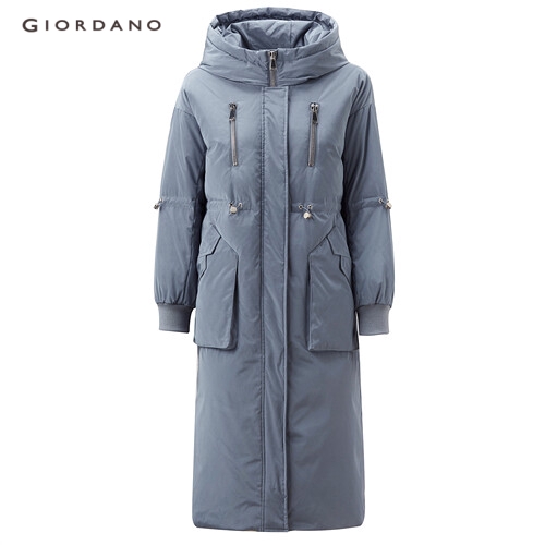 GIORDANO WOMEN Machine washable white duck down coat 90379692