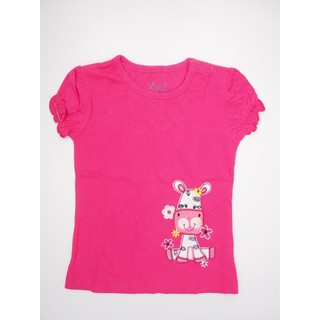 เสื้อยืดเด็กผู้หญิง Jumping baby แขนตุ๊กตา สีชมพู อายุ 2-7 ปี ไซต์ 18M-6T #KID05