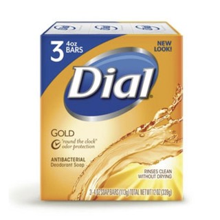 Dial GOLD Clean Rinsing Non-Drying Bar Soap Antibacterial Skin ไดออล โกลด์ สบู่ก้อน แอนตี้แบคทีเรีย 113g. x 3ก้อน