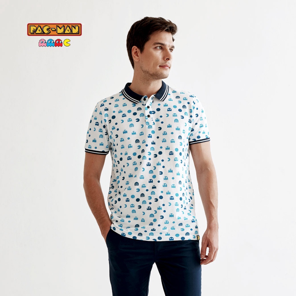 Pac-Man x Khaki Bros - Polo T-Shirt - เสื้อโปโลแขนสั้น - KM22K615 - White #4