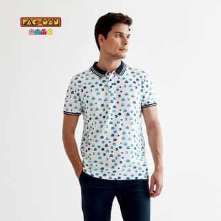 Pac-Man x Khaki Bros - Polo T-Shirt - เสื้อโปโลแขนสั้น - KM22K615 - White