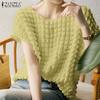 Zanzea เสื้อยืด แขนสั้น พัฟ สไตล์เกาหลี สตรีท แฟชั่นผู้หญิง ลดอายุ