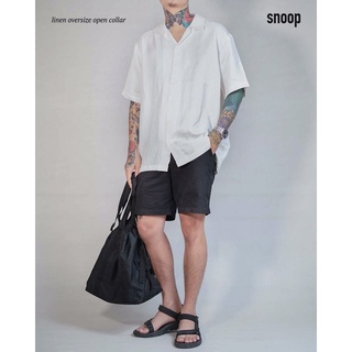 snoop linen oversize open collar