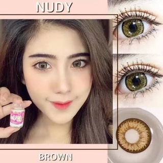 คอนแทคเลนส์ รุ่น Nudy ยี่ห้อ Pitchylens / Pretty doll ตาโต สีตาล มีค่าสายตา