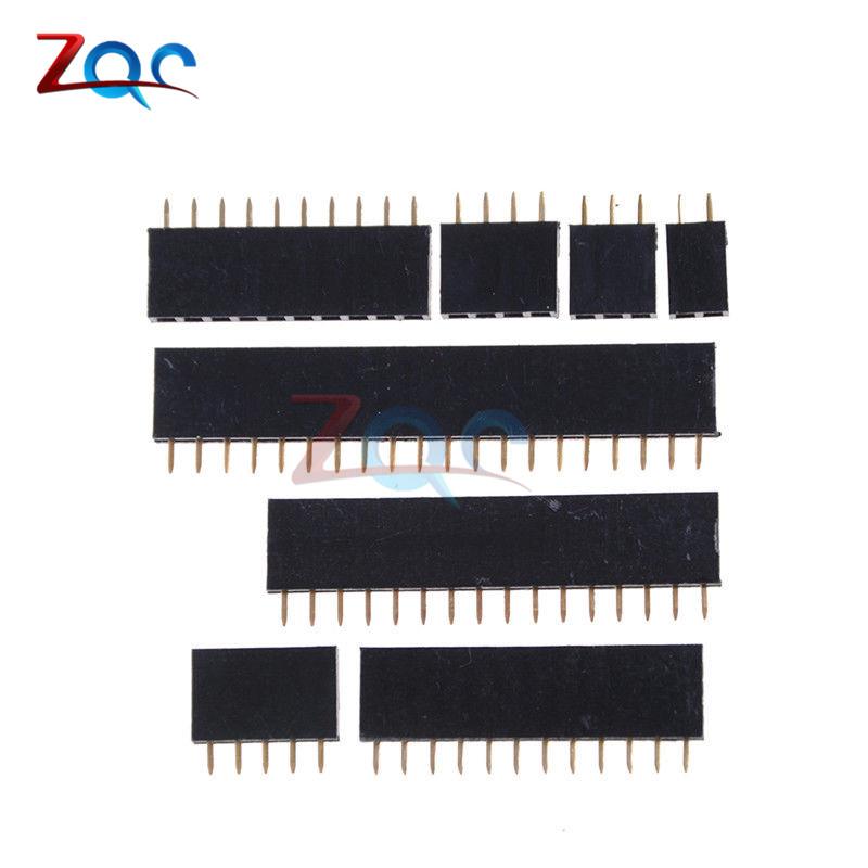 10pcs Single row female 2.54mm Pitch PCB Female Pin Header Connector Straight Single Row 2/3/4/5/6/8/10/12/14/15/16/20/