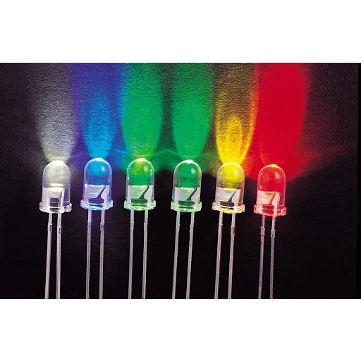 หลอด LED Super bright 5 mm. LED Diode 5 mm. (แพ็ค 10 หลอด)