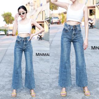 Minimal#ยีนส์เอวสูงขาบาน มีS-L