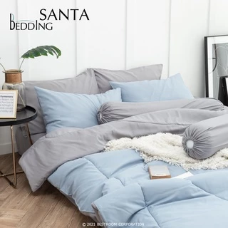 SANTA Bedding ชุดผ้าปูที่นอนพร้อมผ้านวม สีฟ้า สีเทาอ่อน