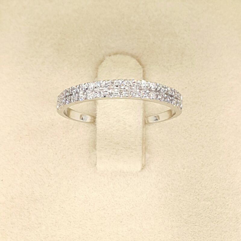 แหวนเพชรเบลเยี่ยมทองคำขาว9k