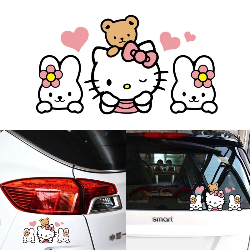 สติกเกอร์ ลาย Hello Kitty สำหรับติดรถจักรยานยนต์