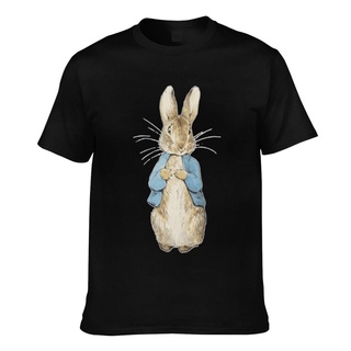 ผ้าฝ้ายคอกลมเสื้อยืด ผ้าฝ้าย พิมพ์ลายการ์ตูนกระต่าย Peter Bunny Beatrix Potter น่ารัก สําหรับผู้ชายfrom S-4XL