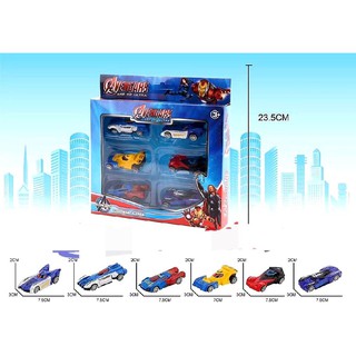 รถเก๋ง ซูเปอร์ฮีโร่ 6 คัน รถกัปตัน ซูเปอร์ฮีโร่ Super Hero Car Toy  6 Cars