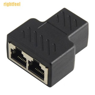 Rightfeel 1 To 2 Lan Ethernet Network Cable Rj45 อะแดปเตอร์ปลั๊กเชื่อมต่อสายเคเบิ้ล