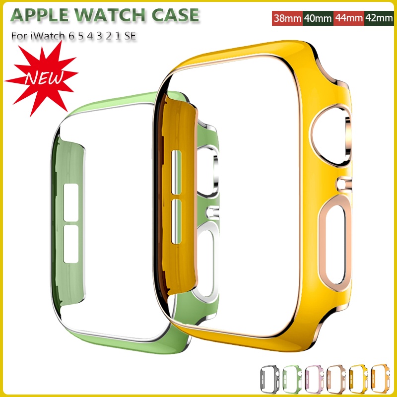 เคสนาฬิกาข้อมือ แบบแข็ง กรอบสองสี สําหรับ Apple Watch Series 1 2 3 4 5 6 SE iWatch 38 มม. 40 มม. 42 มม. 44 มม.