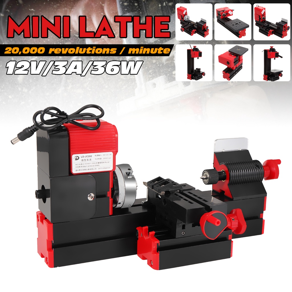 Dc12v 3A 36W เครื่องกลึงมินิ มิลลิ่ง เครื่องเจาะ ม้านั่ง สว่าน DIY งานไม้ เครื่องมือไฟฟ้า โลหะ เครื่องกลึงไม้ ทั่วไป งานไม้ สว่าน