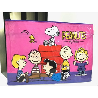 เก็บเอกสาร กระเป๋าเอกสาร ซองเอกสาร ลาย SNOOPY PINK สนูปปี้ ชมพู งานตาข่าย 2 ซิป 2 ช่อง ขนาด 35x25 cm สีสดใส สวยงาม