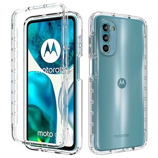 Two-in-one เคสโทรศัพท์มือถือแบบนิ่ม ใส กันกระแทก เกรดทหาร สําหรับ Motorola Motorola G52