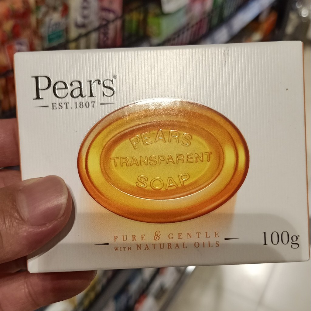 hisupa อินเดีย สบู่ก้อน หอม สูตร อ่อนโยน จากน้ำมันธรรมชาติ fuji​ v​ pears transparent soap pure gent