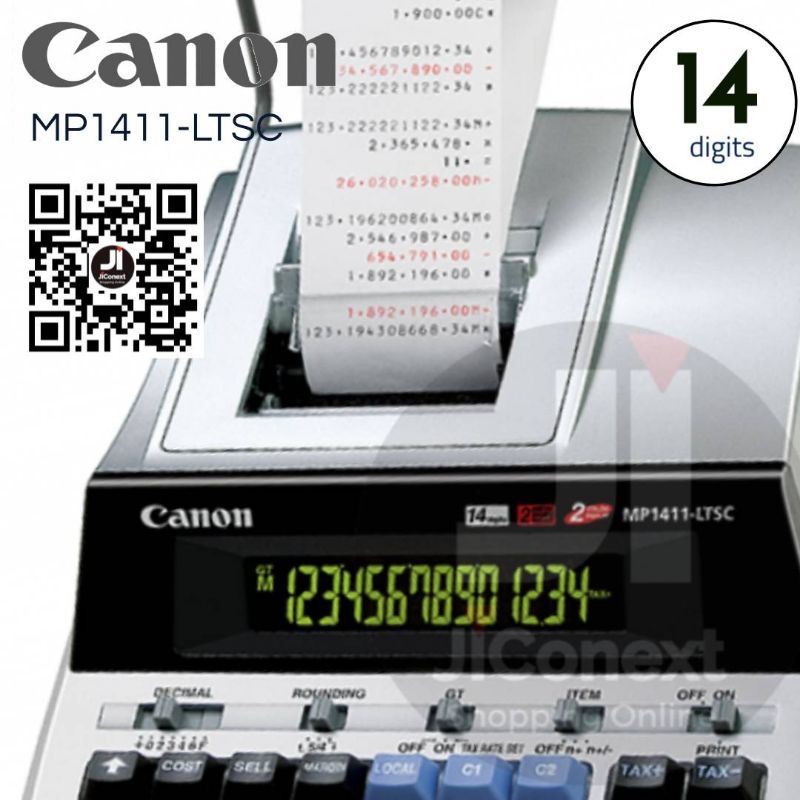 เครื่องคิดเลข Canon MP1411-LTSCเครื่องคิดเลขแบบพิมพ์หมึกริบบอนคุณภาพสูงจาก
