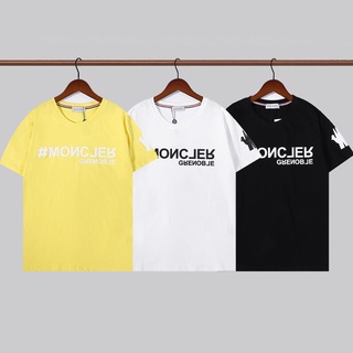 [100% Cotton] 4081 เสื้อยืดแขนสั้น พิมพ์ลาย mon cler สีเหลือง แฟชั่นสําหรับผู้ชาย ผู้หญิง