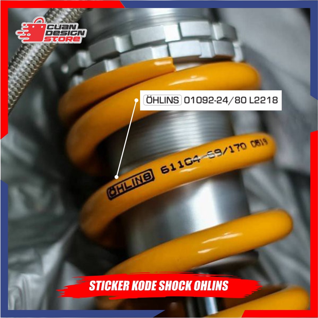 OHLINS SHOCK CODE PRINTING STICKER THREAD SHOCK STICKER