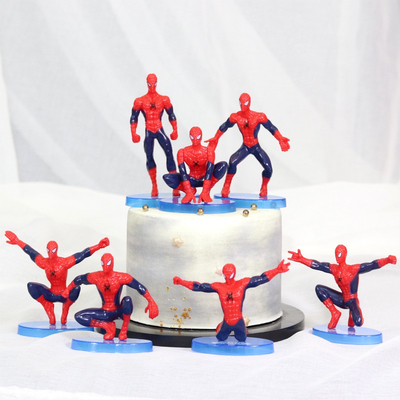 โมเดลแต่งเค้ก โมเดลสไปเดอร์แมน เซ็ต7ตัว (วัสดุเป็นพลาสติกน้ำหนักเบา) Spiderman set7ชิ้น พร้อมส่ง