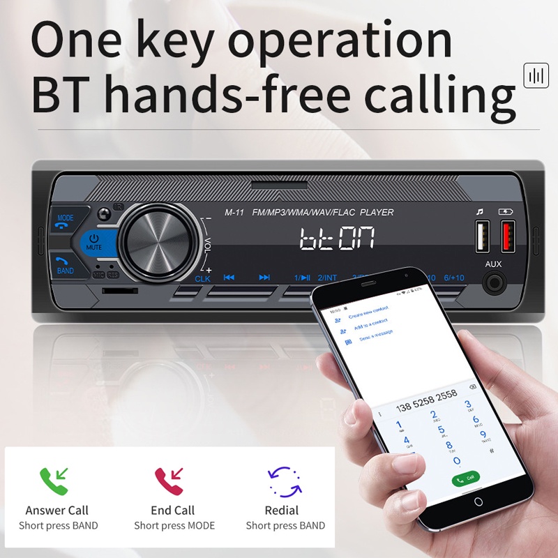 Single Din Car Audio System with APP Control MP3 Player for Car Stereo Radio Support