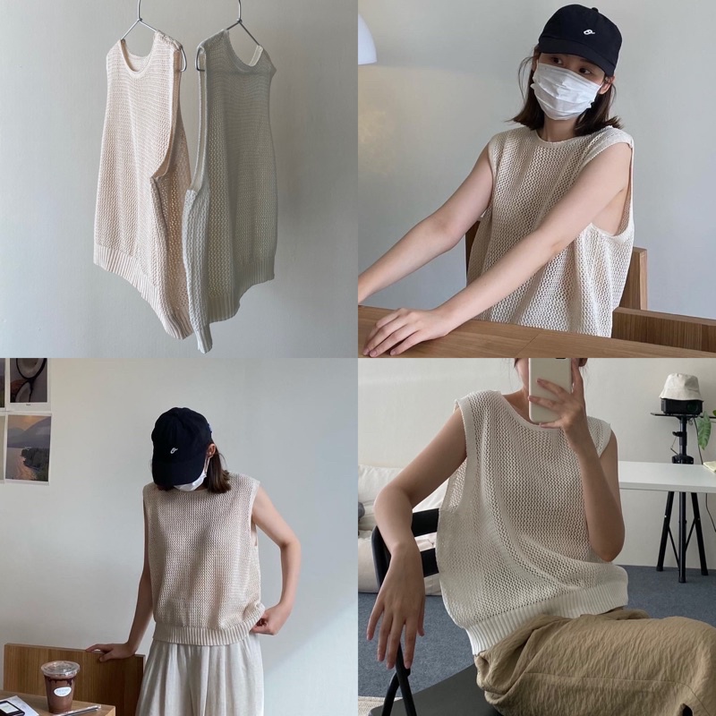 new ! oatmeal knit top ( 2 colors ) | Shopee Thailand