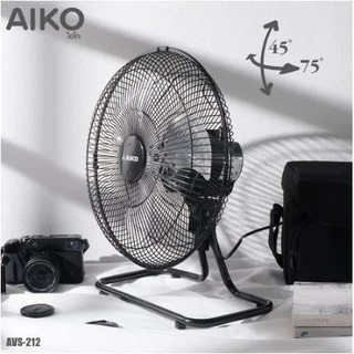 AIKO ไอโกะ พัดลม TURBO รุ่น AVS - 212 ขนาด12" ส่ายได้ สีดำ ใบพัดอลูมิเนียม *รับประกัน 2 ปี*