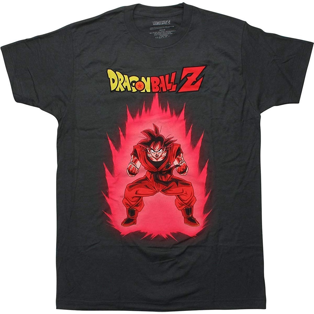 แขนสั้นcrew neck100%cotton เสื้อยืดคอวีผู้ชาย Dragonball Z Goku Super Saiyan Burst Adult T-Shirt men เสื้อ ยืด ผู้ชาย คอ