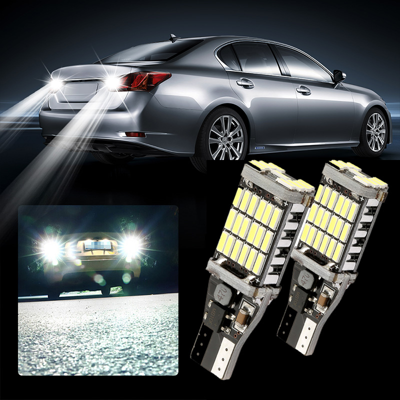 ไฟถอยด้านหลัง T15 LED 45ชิบ ใส่กับขั้ว T10 หลอดไฟถอย สว่างมาก ทนความร้อนสูง ไฟหรี่ได้ ไฟรถยนต์ แสงสี