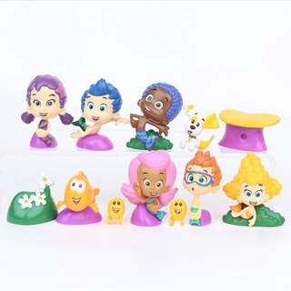 ของเล่นฟิกเกอร์ Bubble Guppies Cake Topper GIL Molly Nonny Deema Oona Goby 12 ชิ้น