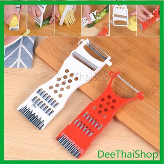 Dee Thai ที่ขูดมะละกอ แบบหนา มีดปอกผลไม้ 5in1 พร้อมส่ง ที่ขูดมะละกอ ที่สไลมะละกอ veggie chopper